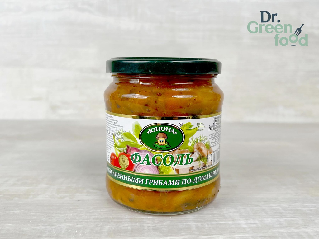 Фасоль с обжаренными грибами по-домашнему Юнона, 480г