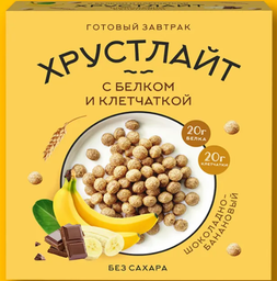 Готовый завтрак Хрустлайт шоколадно-банановый, 100гр