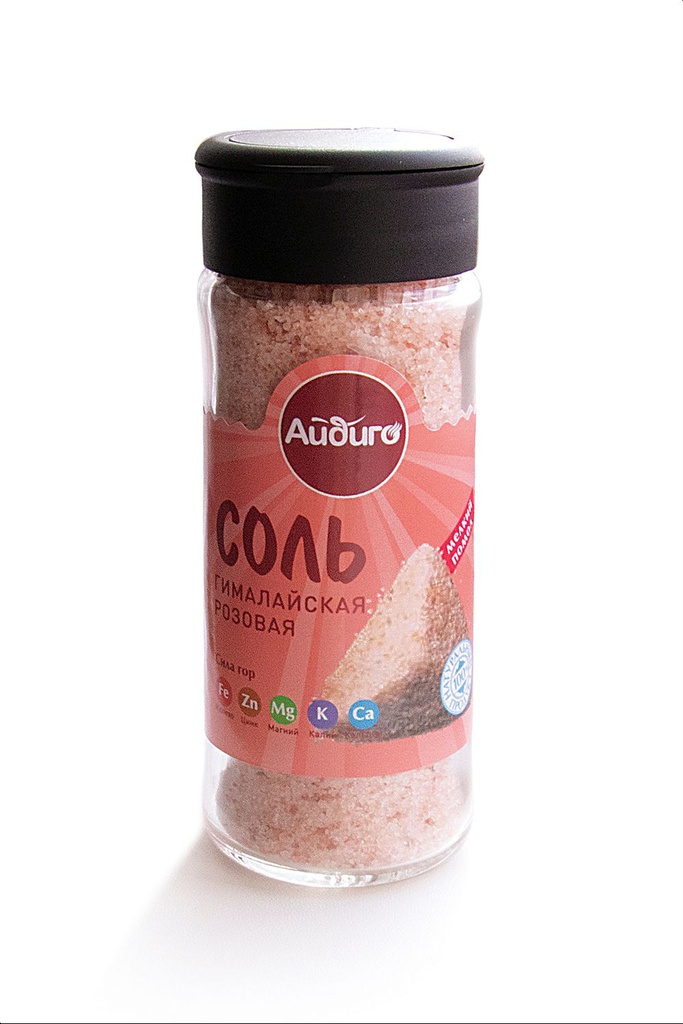 Гималайская соль розовая Айдиго, 130г стекло