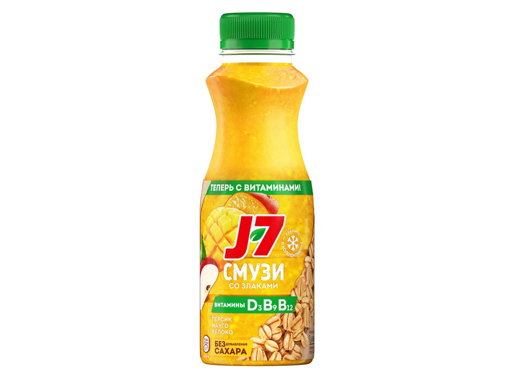 Смузи J7 с персиком манго и яблоком, 300мл