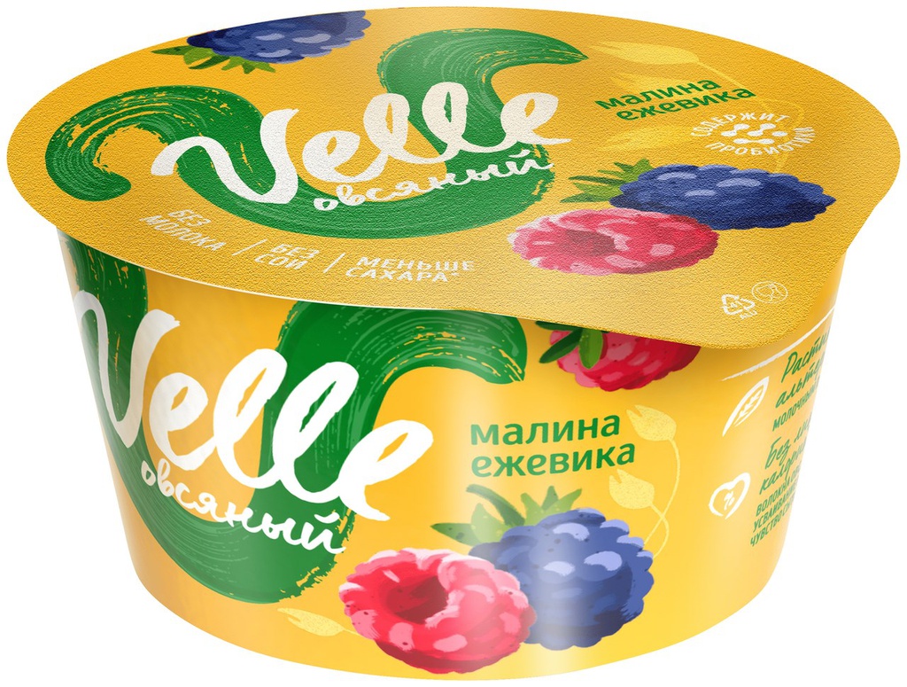 Йогурт овсяный Velle малина ежевика, 130г