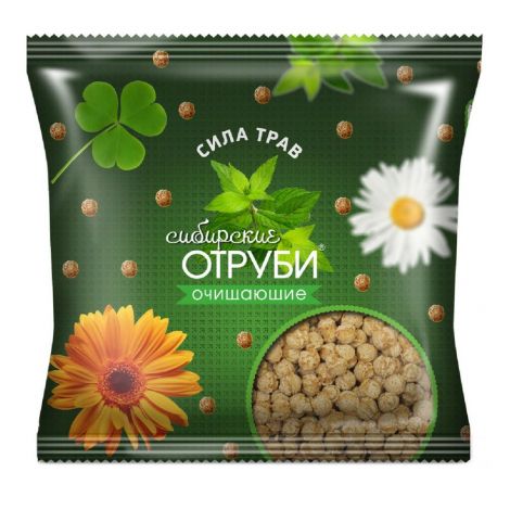 Отруби Сибирские хрустящие "Сила трав" пшеничные шарики, 100 гр