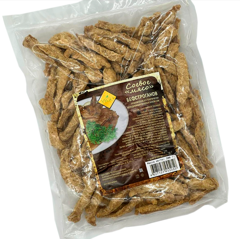 Соевое мясо Бефстроганов VEGO, 200г