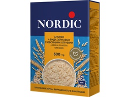 Хлопья Nordic 4 вида зерновых с отрубями, 500г
