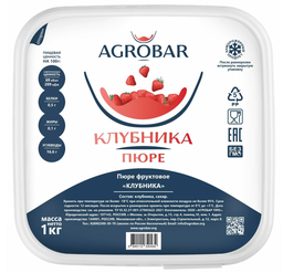 Пюре Клубника замороженное Agrobar, 1кг