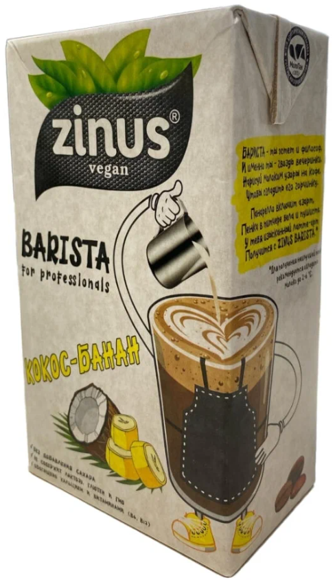 Молоко кокос-банан ZINUS BARISTA, 1л