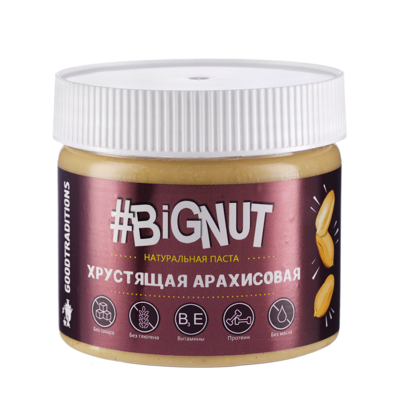 Арахисовая паста хрустящая BIGNUT, 300г