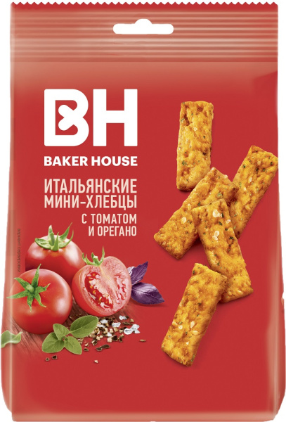 Мини-хлебцы итальянские с томатом и орегано Baker house , 110г