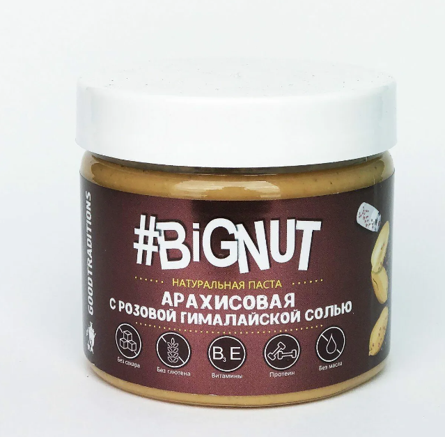 Арахисовая паста с розовой гималайской солью BIGNUT, 300г