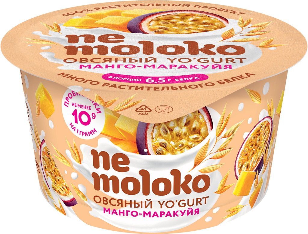 Йогурт продукт овсяный Манго-маракуйя NeMoloko, 130г