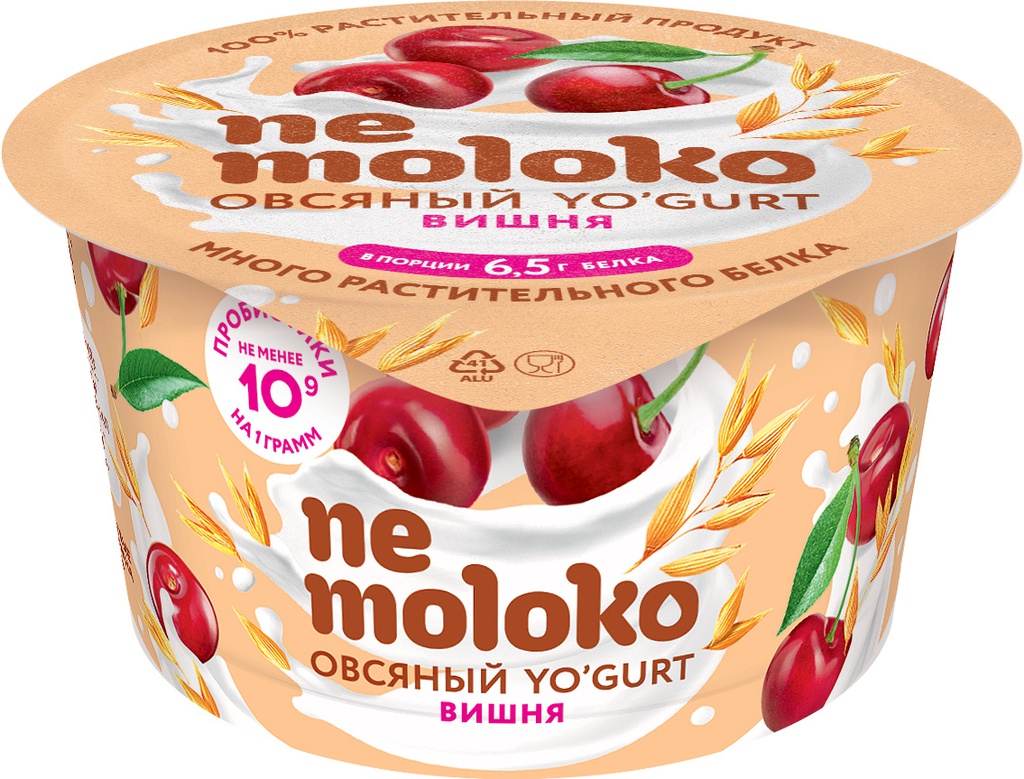 Йогурт продукт овсяный Вишня NeMoloko, 130г