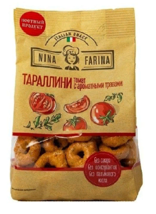 Сушки Тараллини Nina Farina с томатом и ароматными травами,180г