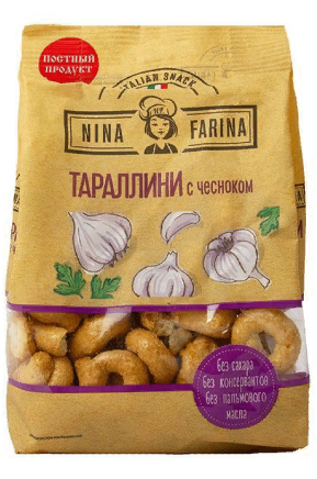 Сушки Тараллини Nina Farina с чесноком,180г