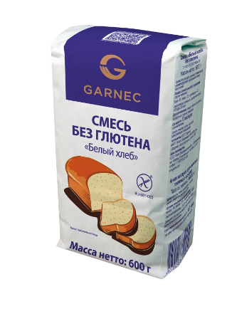 Смесь "Белый хлеб" без глютена GARNEC, 600г