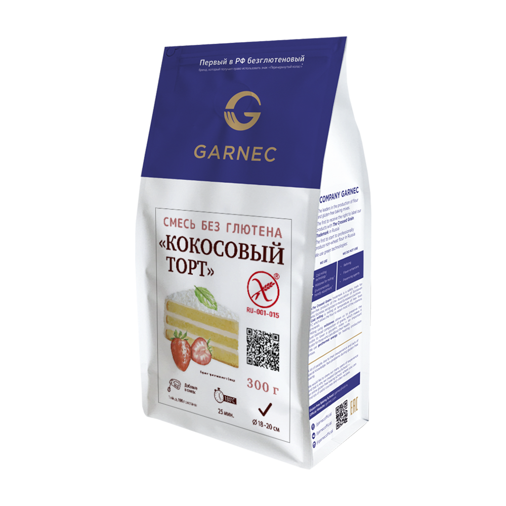 Смесь "Кокосовый торт" без глютена GARNEC, 300г