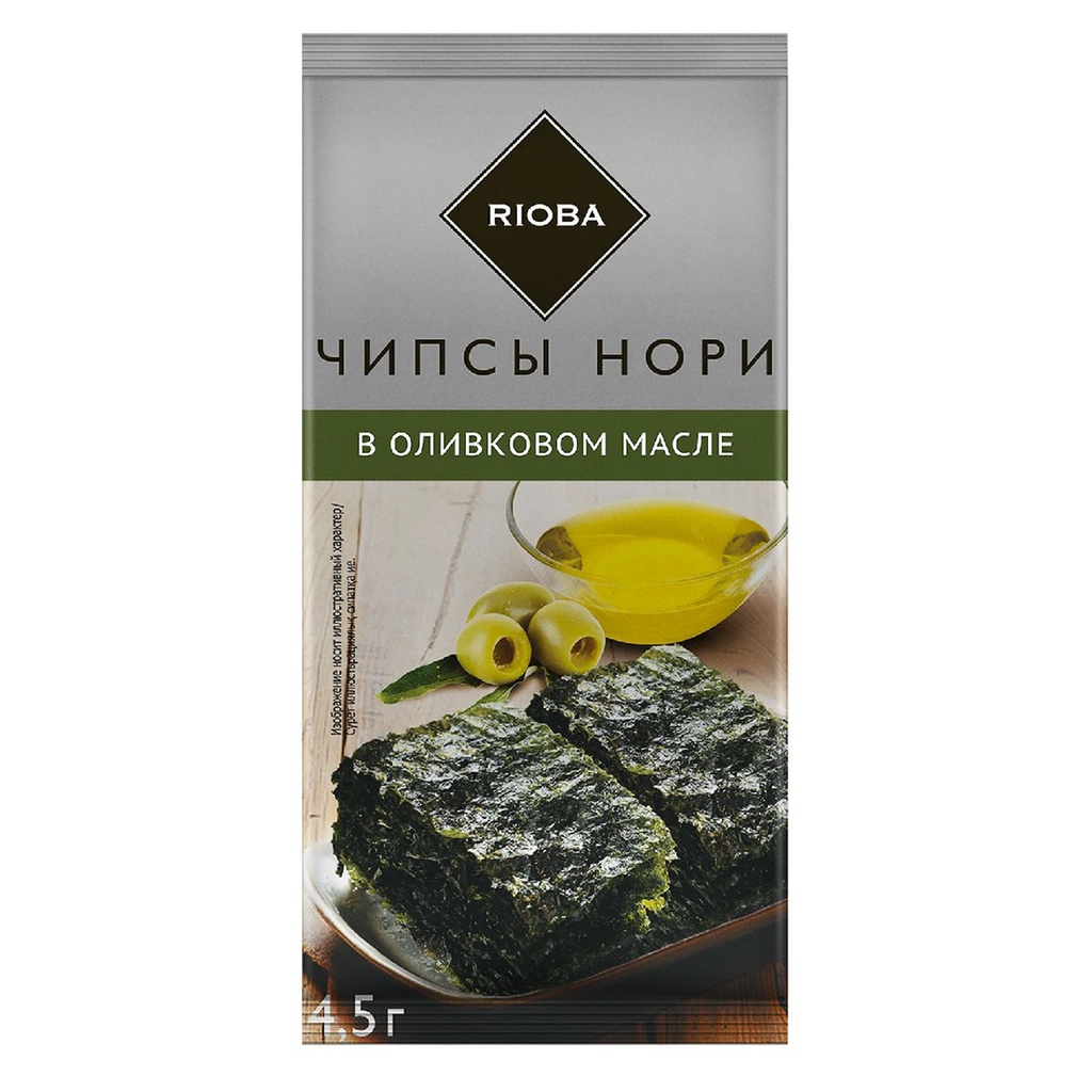 RIOBA Чипсы нори в оливковом масле, 4.5г