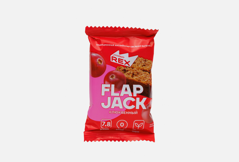 Печенье протеиновое Клюквенное без сахара ProteinRex Flapjack, 60г