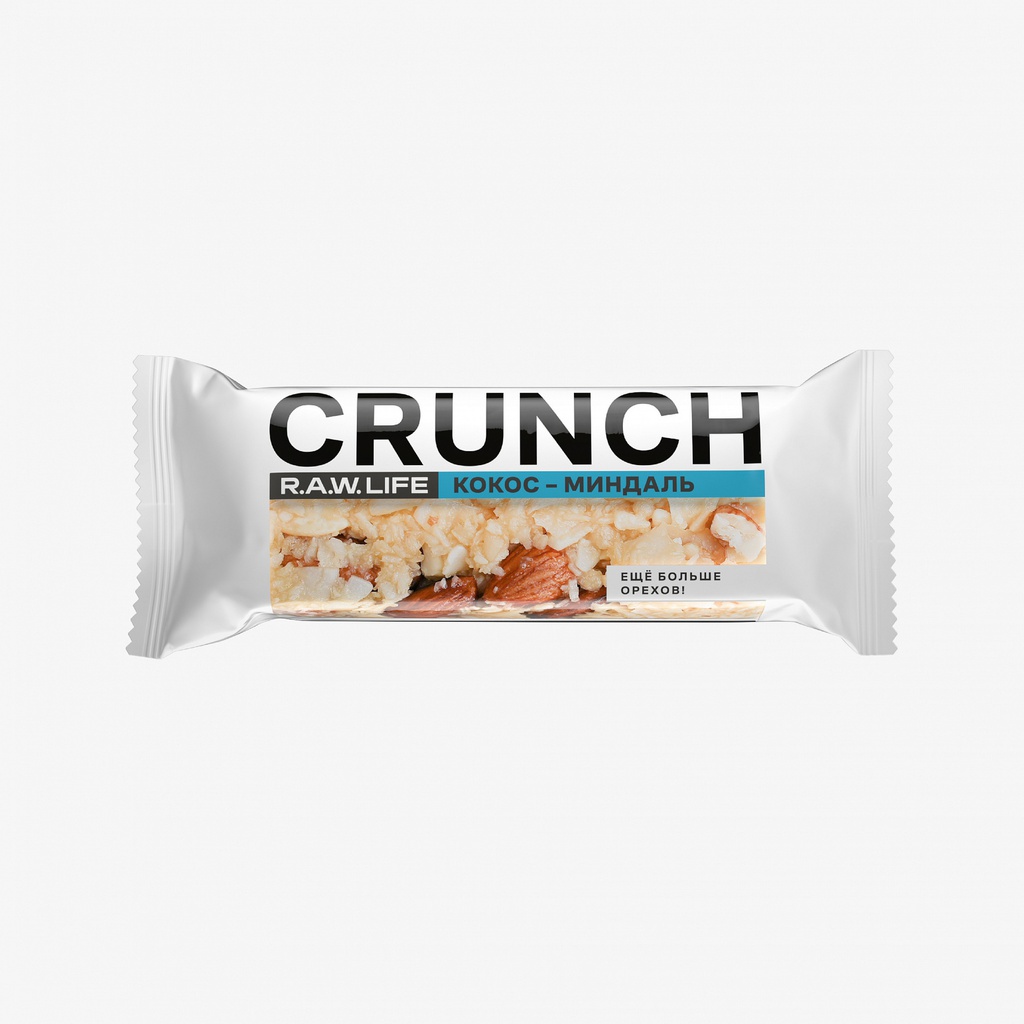 Батончик CRUNCH Кокос - Миндаль R.A.W.LIFE, 30г