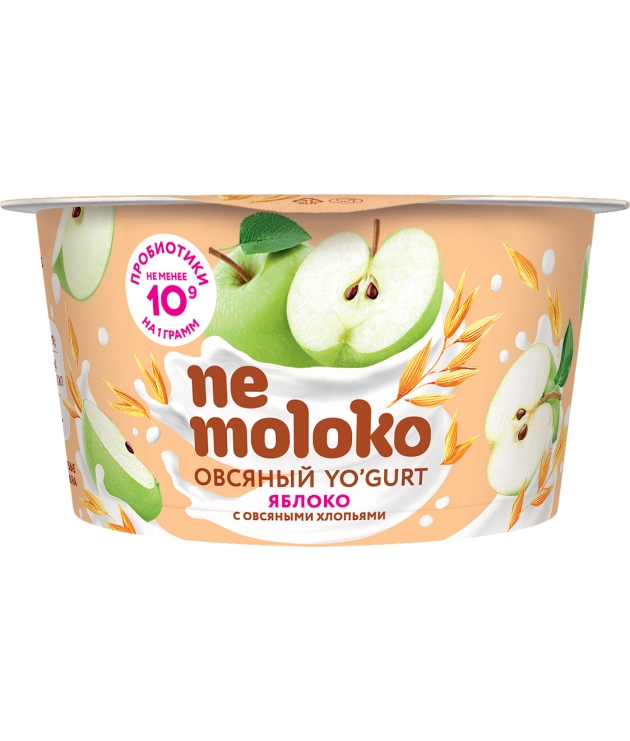 Йогурт продукт овсяный яблоко и овсяные хлопья NeMoloko, 130г