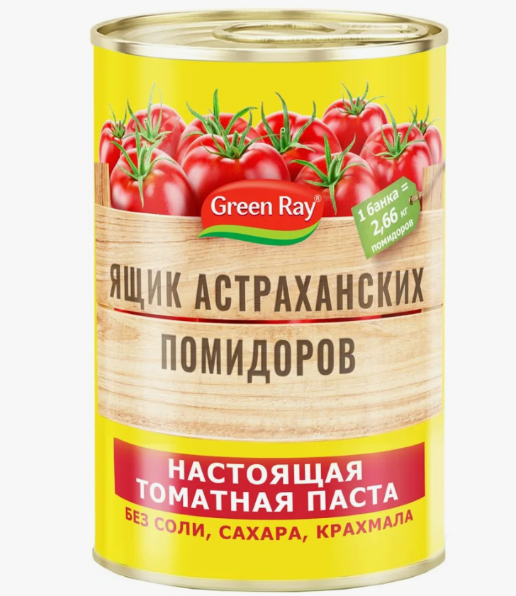 Томатная паста Ящик астраханских помидоров Green Ray, 380г