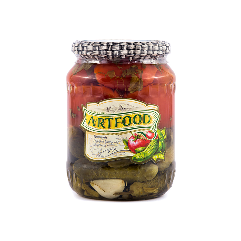 Ассорти томаты и корнишоны маринованные ARTFOOD, 675г