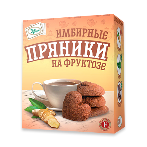 Пряник имбирный на фруктозе BIFRUT, 200г