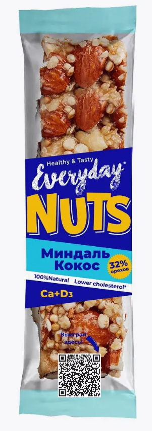 Батончик Everyday NUTS Миндаль-Кокос, 40гр