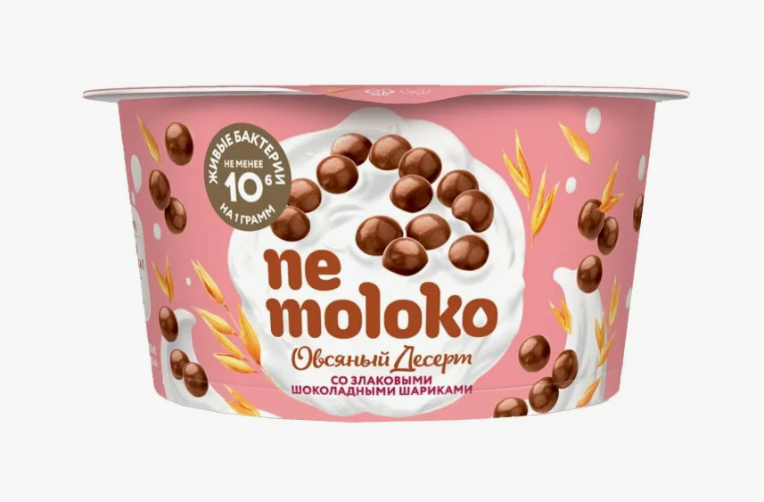 Десерт овсяный овсяный со злаковыми шоколадными шариками NeMoloko, 130г