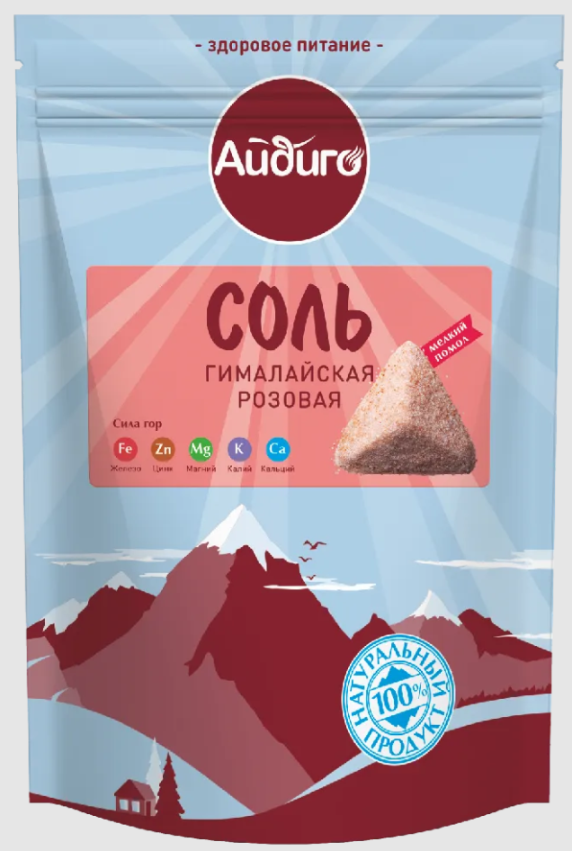 Соль гималайская розовая мелкая Айдиго, 400г