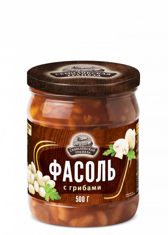 Фасоль с грибами Семилукская трапеза, 470г