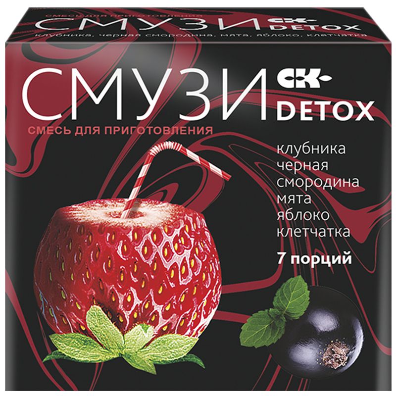 Смузи Клубника, черная смородина, мята, яблоко, клетчатка CK DETOX, 84г