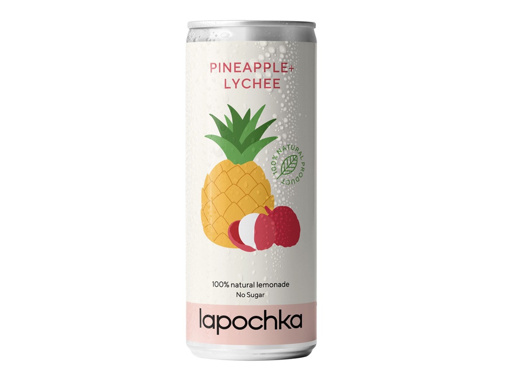 Напиток Lapochka Ананас-Личи без сахара газ, 330мл