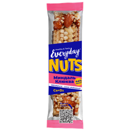 Ореховый батончик Everyday Nuts Миндаль-клюква 40г