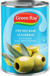 Греческие оливки крупные б/к Green Ray, 425 мл.