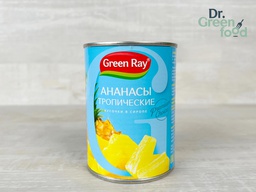 Green Ray Ананасы тропические кусочки 580 мл