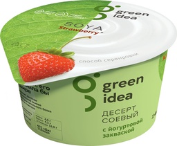 Десерт соевый с йогуртовой закваской и соком Клубники Green Idea, 140г