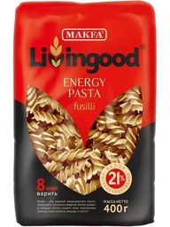 Макароны Makfa Livingood Energy Pasta Фузилли, 400г