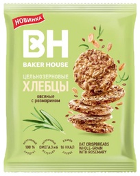 Хлебцы овсяные с розмарином цельнозерновые  Baker house, 50г