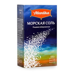 Соль морская йодированная Atlantika, 500г